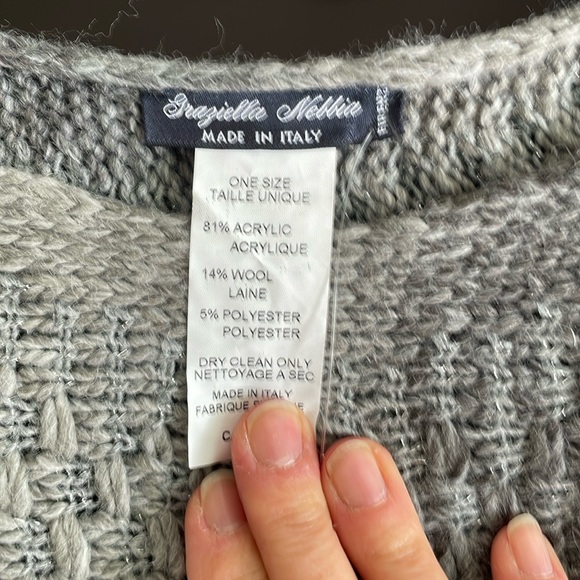 Graziella Nebbia Made In Italy Poncho - Picture 2 of 7